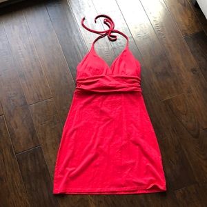Victoria’s Secret, Little red halter dress. No tag, size S.